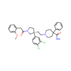 COc1ccccc1CC(=O)N1CC[C@@](CCN2CCC(C(N)=O)(c3ccccc3)CC2)(c2ccc(Cl)c(Cl)c2)C1 ZINC000003930924