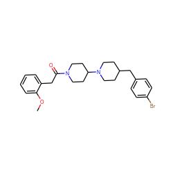 COc1ccccc1CC(=O)N1CCC(N2CCC(Cc3ccc(Br)cc3)CC2)CC1 ZINC000028341223