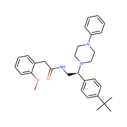 COc1ccccc1CC(=O)NC[C@H](c1ccc(C(C)(C)C)cc1)N1CCN(c2ccccc2)CC1 ZINC000028523054