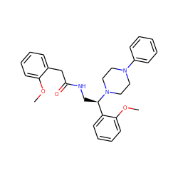 COc1ccccc1CC(=O)NC[C@H](c1ccccc1OC)N1CCN(c2ccccc2)CC1 ZINC000028523035