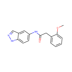 COc1ccccc1CC(=O)Nc1ccc2[nH]ncc2c1 ZINC000006700517