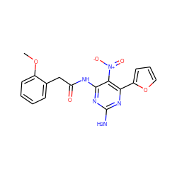 COc1ccccc1CC(=O)Nc1nc(N)nc(-c2ccco2)c1[N+](=O)[O-] ZINC000043063772