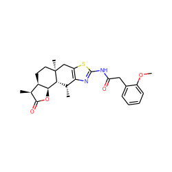 COc1ccccc1CC(=O)Nc1nc2c(s1)C[C@]1(C)CC[C@@H]3[C@H](C)C(=O)O[C@@H]3[C@H]1[C@H]2C ZINC000253917863