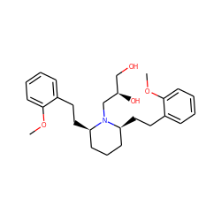 COc1ccccc1CC[C@@H]1CCC[C@H](CCc2ccccc2OC)N1C[C@H](O)CO ZINC000103297260