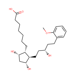 COc1ccccc1CC[C@H](O)CC[C@H]1[C@H](O)C[C@H](O)[C@@H]1CCCCCCC(=O)O ZINC000029327469