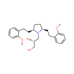 COc1ccccc1CC[C@H]1CC[C@@H](CCc2ccccc2OC)N1C[C@@H](O)CO ZINC000096269934