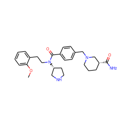 COc1ccccc1CCN(C(=O)c1ccc(CN2CCC[C@@H](C(N)=O)C2)cc1)[C@@H]1CCNC1 ZINC000028823671