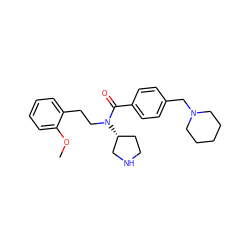 COc1ccccc1CCN(C(=O)c1ccc(CN2CCCCC2)cc1)[C@@H]1CCNC1 ZINC000028823667