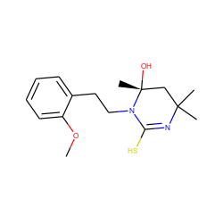 COc1ccccc1CCN1C(S)=NC(C)(C)C[C@@]1(C)O ZINC000001302842