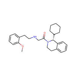 COc1ccccc1CCNCC(=O)N1CCc2ccccc2[C@H]1C1CCCCC1 ZINC000299840581