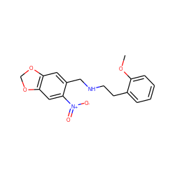 COc1ccccc1CCNCc1cc2c(cc1[N+](=O)[O-])OCO2 ZINC000019720798