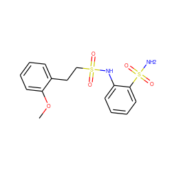 COc1ccccc1CCS(=O)(=O)Nc1ccccc1S(N)(=O)=O ZINC000149297418
