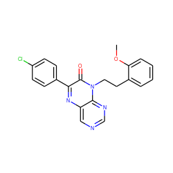 COc1ccccc1CCn1c(=O)c(-c2ccc(Cl)cc2)nc2cncnc21 ZINC000004238222