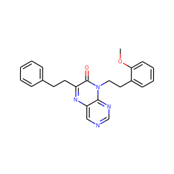 COc1ccccc1CCn1c(=O)c(CCc2ccccc2)nc2cncnc21 ZINC000004238946