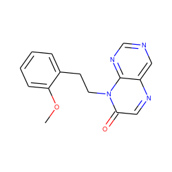 COc1ccccc1CCn1c(=O)cnc2cncnc21 ZINC000004238609