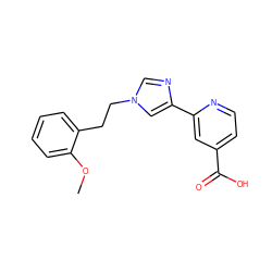 COc1ccccc1CCn1cnc(-c2cc(C(=O)O)ccn2)c1 ZINC000218242082