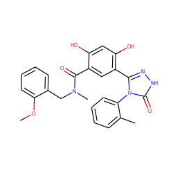 COc1ccccc1CN(C)C(=O)c1cc(-c2n[nH]c(=O)n2-c2ccccc2C)c(O)cc1O ZINC000114306130