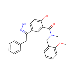 COc1ccccc1CN(C)C(=O)c1cc2c(Cc3ccccc3)n[nH]c2cc1O ZINC000084722889