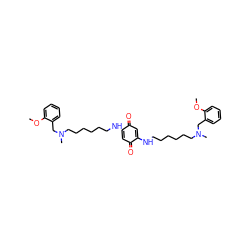 COc1ccccc1CN(C)CCCCCCNC1=CC(=O)C(NCCCCCCN(C)Cc2ccccc2OC)=CC1=O ZINC000101109875