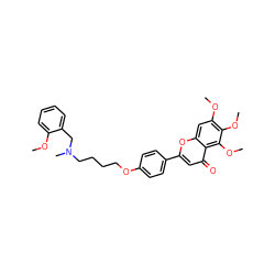 COc1ccccc1CN(C)CCCCOc1ccc(-c2cc(=O)c3c(OC)c(OC)c(OC)cc3o2)cc1 ZINC000473112294