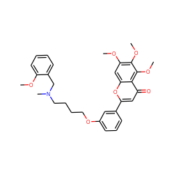 COc1ccccc1CN(C)CCCCOc1cccc(-c2cc(=O)c3c(OC)c(OC)c(OC)cc3o2)c1 ZINC000473112742