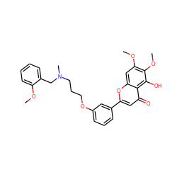 COc1ccccc1CN(C)CCCOc1cccc(-c2cc(=O)c3c(O)c(OC)c(OC)cc3o2)c1 ZINC000473116243