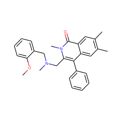 COc1ccccc1CN(C)Cc1c(-c2ccccc2)c2cc(C)c(C)cc2c(=O)n1C ZINC000013742634