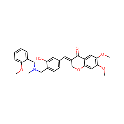 COc1ccccc1CN(C)Cc1ccc(/C=C2\COc3cc(OC)c(OC)cc3C2=O)cc1O ZINC001772628662