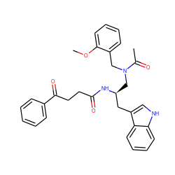 COc1ccccc1CN(C[C@@H](Cc1c[nH]c2ccccc12)NC(=O)CCC(=O)c1ccccc1)C(C)=O ZINC000029391525