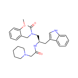 COc1ccccc1CN(C[C@@H](Cc1c[nH]c2ccccc12)NC(=O)CN1CCCCC1)C(C)=O ZINC000013746494