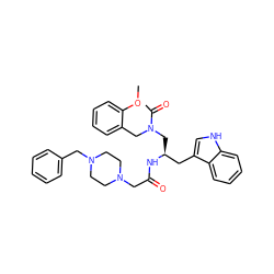 COc1ccccc1CN(C[C@@H](Cc1c[nH]c2ccccc12)NC(=O)CN1CCN(Cc2ccccc2)CC1)C(C)=O ZINC000027853814