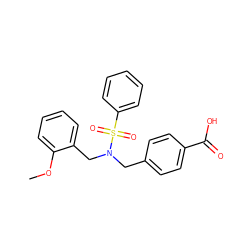 COc1ccccc1CN(Cc1ccc(C(=O)O)cc1)S(=O)(=O)c1ccccc1 ZINC000116672396