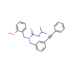 COc1ccccc1CN(Cc1cccc(C#Cc2ccccc2)c1)C(=O)NC(C)C ZINC000066074987