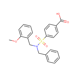 COc1ccccc1CN(Cc1ccccc1)S(=O)(=O)c1ccc(C(=O)O)cc1 ZINC000115731509