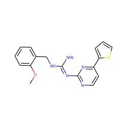 COc1ccccc1CN/C(N)=N/c1nccc(-c2cccs2)n1 ZINC000063540230