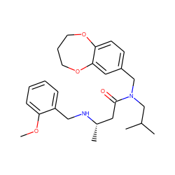 COc1ccccc1CN[C@@H](C)CC(=O)N(Cc1ccc2c(c1)OCCCO2)CC(C)C ZINC000114099745