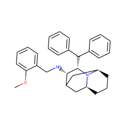 COc1ccccc1CN[C@H]1C2C[C@@H]3CCC[C@H](C2)N3[C@H]1C(c1ccccc1)c1ccccc1 ZINC000022937447