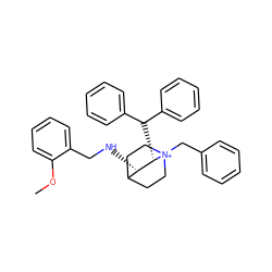 COc1ccccc1CN[C@H]1C2CC[N+](Cc3ccccc3)(CC2)[C@H]1C(c1ccccc1)c1ccccc1 ZINC000036323566