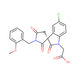 COc1ccccc1CN1C(=O)C[C@@]2(C1=O)C(=O)N(CC(=O)O)c1ccc(Cl)cc12 ZINC000014976646