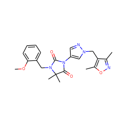 COc1ccccc1CN1C(=O)N(c2cnn(Cc3c(C)noc3C)c2)C(=O)C1(C)C ZINC000115731858