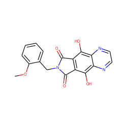 COc1ccccc1CN1C(=O)c2c(c(O)c3nccnc3c2O)C1=O ZINC000013612260