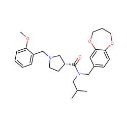 COc1ccccc1CN1CC[C@@H](C(=O)N(Cc2ccc3c(c2)OCCCO3)CC(C)C)C1 ZINC000114096384