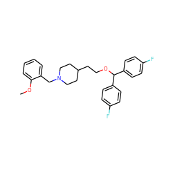 COc1ccccc1CN1CCC(CCOC(c2ccc(F)cc2)c2ccc(F)cc2)CC1 ZINC000013494204