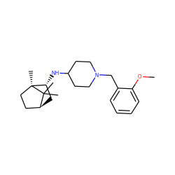 COc1ccccc1CN1CCC(N[C@@H]2C[C@H]3CC[C@]2(C)C3(C)C)CC1 ZINC000040913419