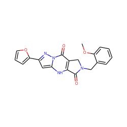 COc1ccccc1CN1Cc2c([nH]c3cc(-c4ccco4)nn3c2=O)C1=O ZINC000101448259