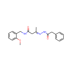COc1ccccc1CNC(=O)C/C(C)=N/NC(=O)Cc1ccccc1 ZINC000101903194