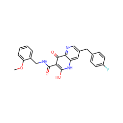 COc1ccccc1CNC(=O)c1c(O)[nH]c2cc(Cc3ccc(F)cc3)cnc2c1=O ZINC000073196281