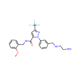 COc1ccccc1CNC(=O)c1cc(C(F)(F)F)nn1-c1cccc(CNCCN)c1 ZINC000049031227