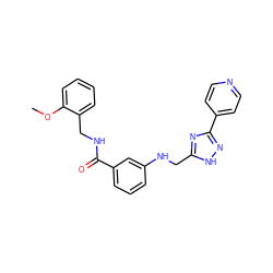 COc1ccccc1CNC(=O)c1cccc(NCc2nc(-c3ccncc3)n[nH]2)c1 ZINC001772608905