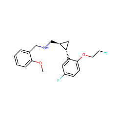 COc1ccccc1CNC[C@H]1C[C@@H]1c1cc(F)ccc1OCCF ZINC001772627726